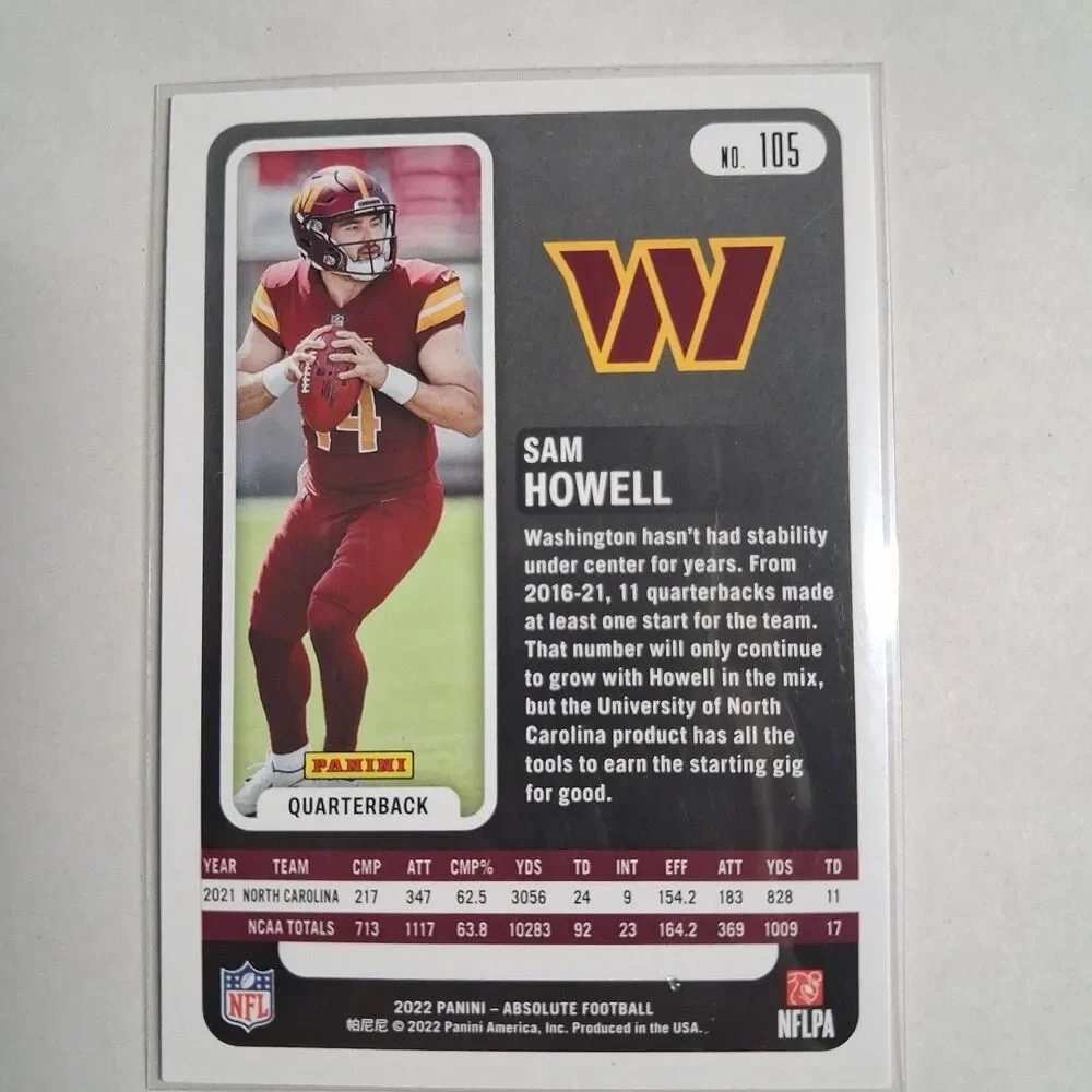2022 Panini Absolute - Rookies Sam Howell #105 (RC)